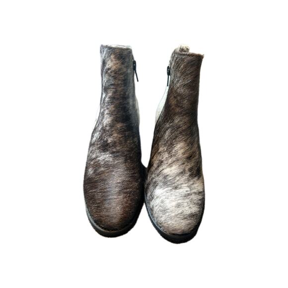 MYRA HAIR ON HIDE & HAND TOOLED WESTERN RODEO BOOTS SIZE 7 BOHO - Picture 3 of 9